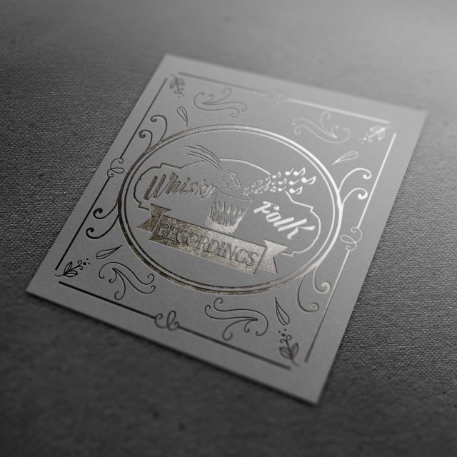 whisky folk silver foil logo.